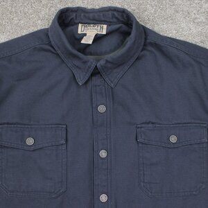 Duluth Shacket Mens 2XL XXL Gray Hanger Bender Fleece Lined Canvas Jacket Shirt
